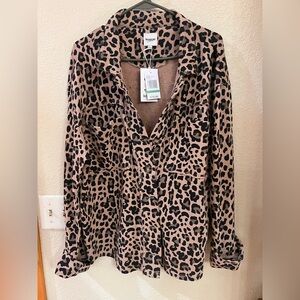Women’s casual leopard print jacket size large, new with tags.
